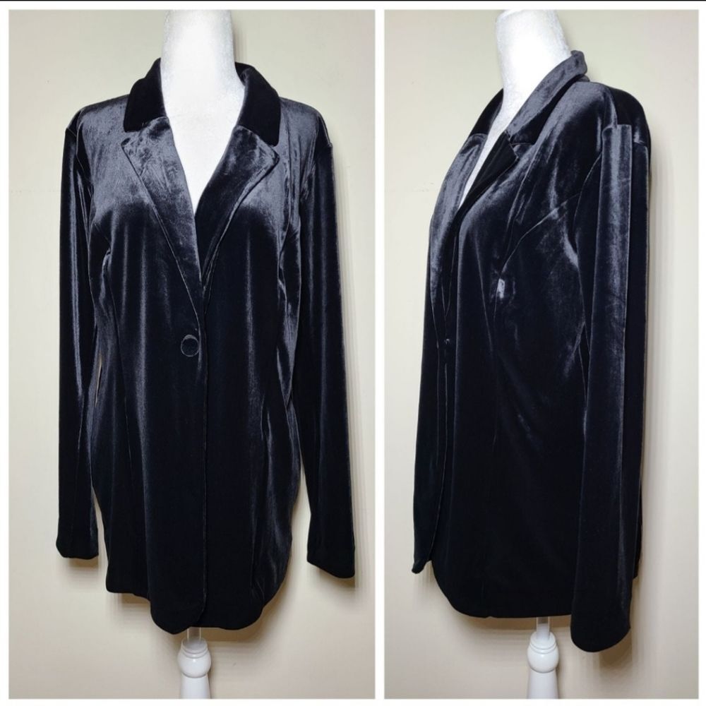 NWT| J. Jill Black Velvet Blazer Jacket, SMALL